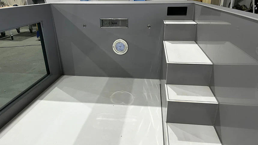 Piscina de polipropileno de 6,5 mx 2,5 m con ventana de 4 m