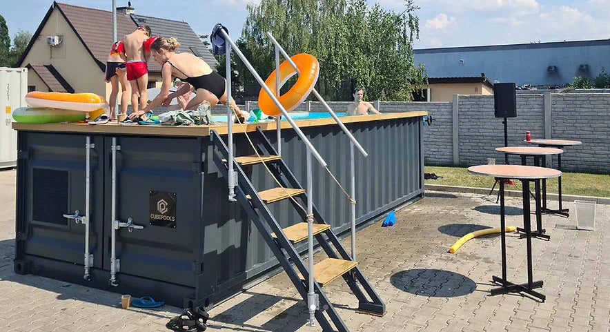 Piscina contenedor 6,2mx 2,5m lista para usar, Paquete Confort