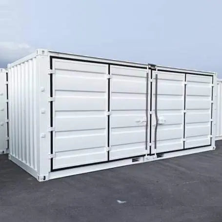 Contenedor De Acceso Lateral Abierto De 20 Pies Blanco